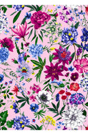 Aster Dress Shirt Collar 3/4 Sleeve Midi Length Cotton Musola (Multicolor Botanic)