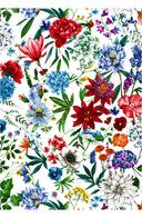 Eva Dress Crew Neck 3/4 Sleeve Maxi Length Cotton Musola (Multicolor Botanic)