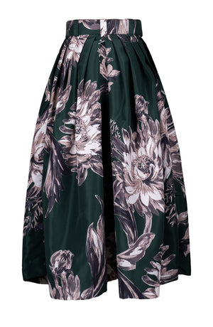 Irene Skirt Midi Length Poliamide Taffta (Mum Flower Dark)