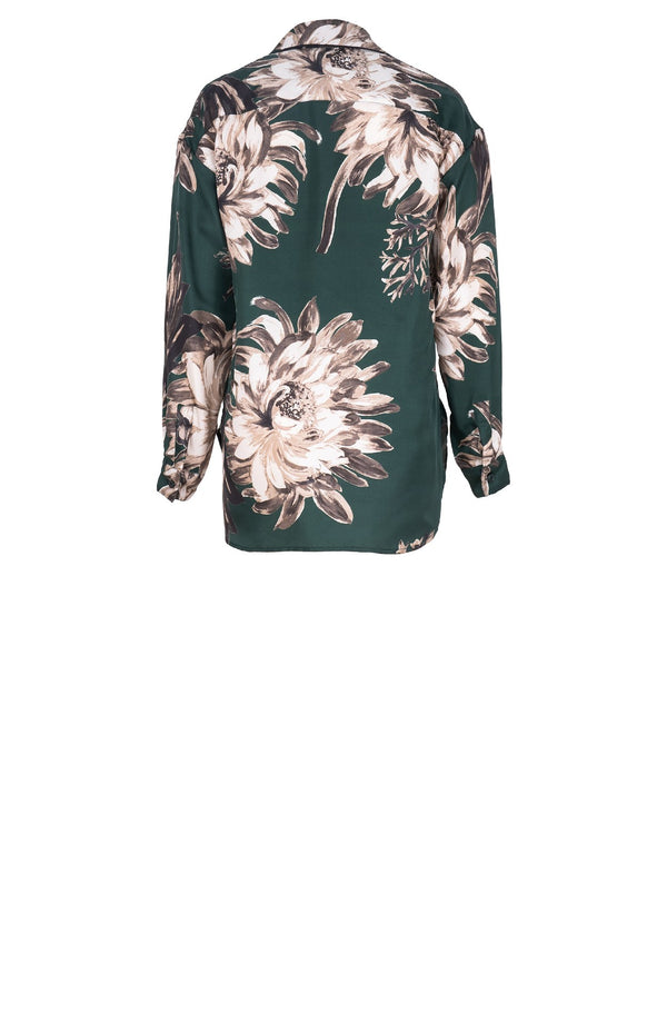 Nova Shirt Silk Twill (Mum Flower Dark)