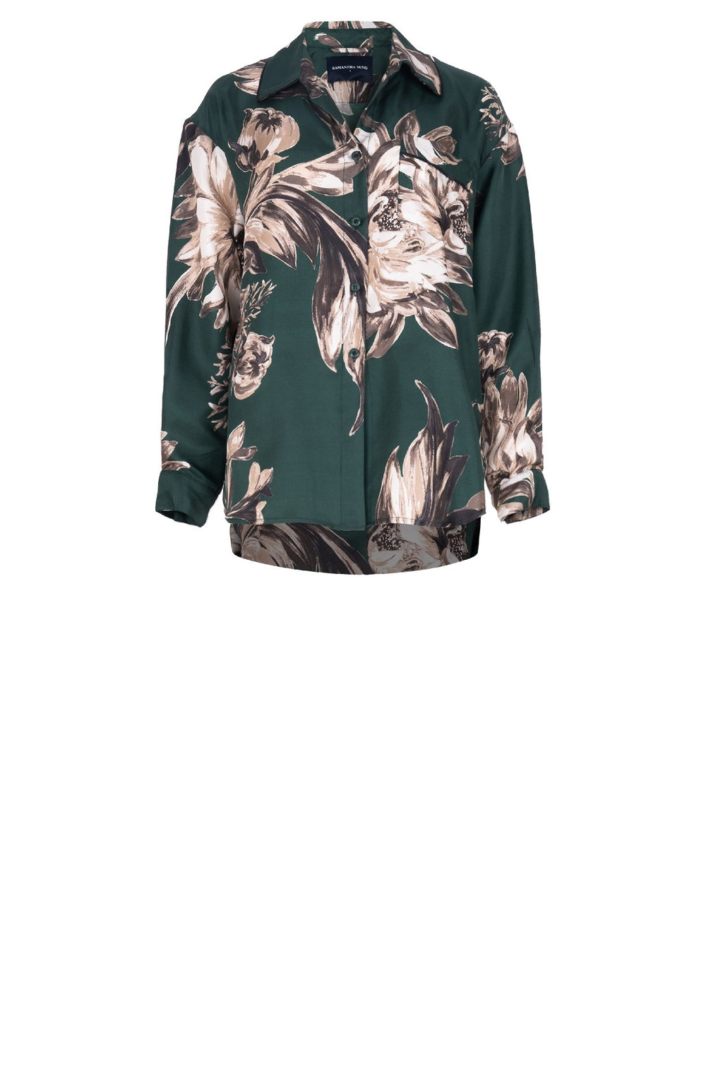 Nova Shirt Silk Twill (Mum Flower Dark)