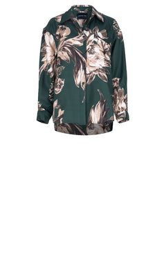 Nova Shirt Silk Twill (Mum Flower Dark)
