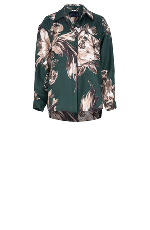 Nova Shirt Silk Twill (Mum Flower Dark)