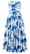 Carol Dress Tube Strapless with Hamilton Belt Midi Plus Length Cotton Stretch (Octopus)