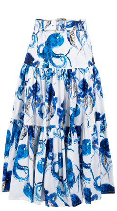 Emma Skirt Maxi Length Cotton Stretch (Octopus) @2