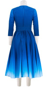 Abelia Dress Jewel Neck 3/4 Sleeve Midi Length Cotton Stretch (Ombre New)