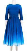 Abelia Dress Jewel Neck 3/4 Sleeve Midi Length Cotton Stretch (Ombre New)