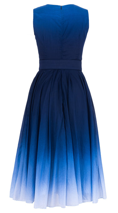 Abelia Dress V Neck Sleeveless Midi Length Cotton Musola (Ombre New)