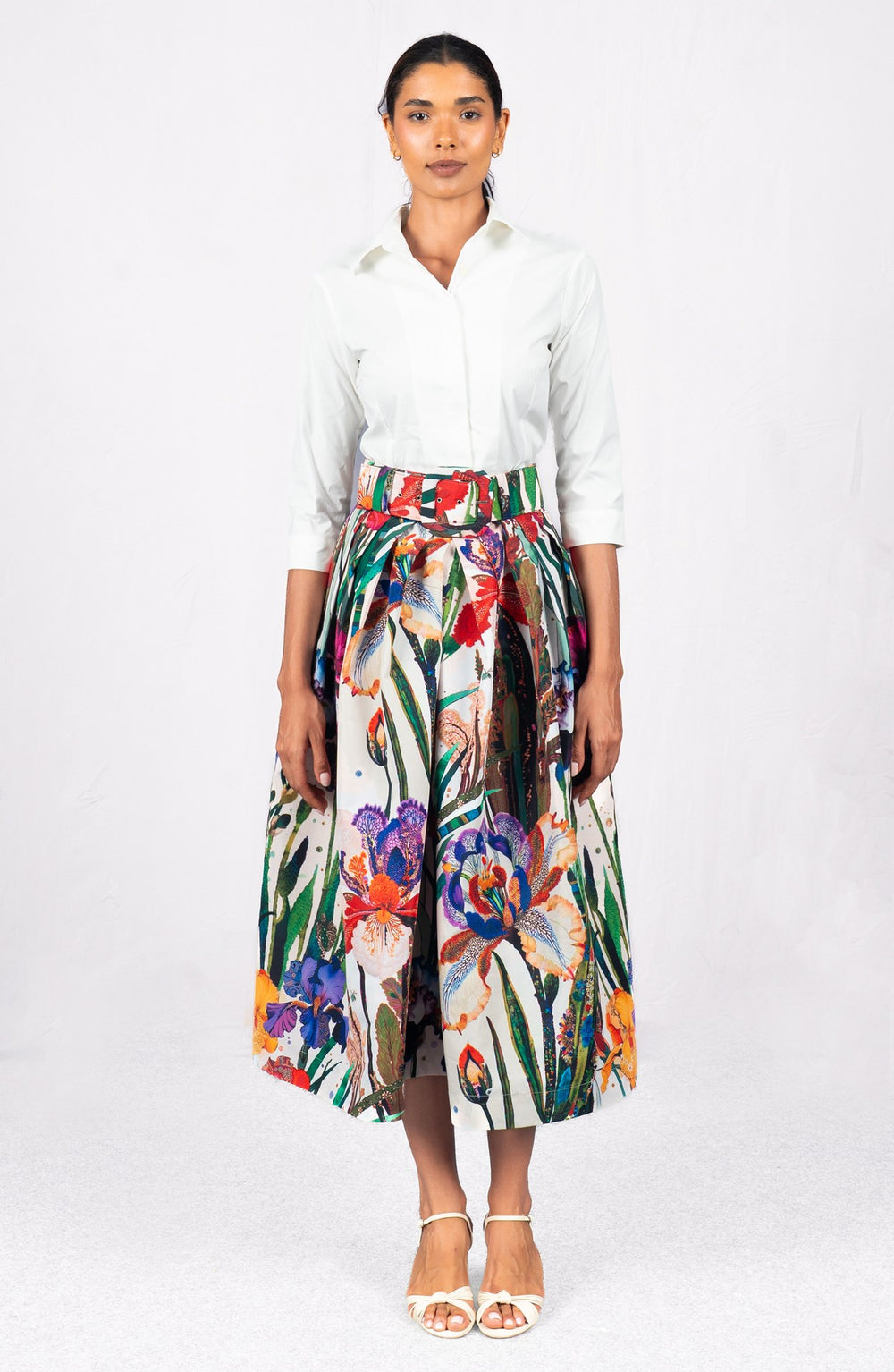 Irene Skirt Midi Length Poliamide Taffta (Ornamental Iris)