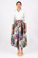 Irene Skirt Midi Length Poliamide Taffta (Ornamental Iris)