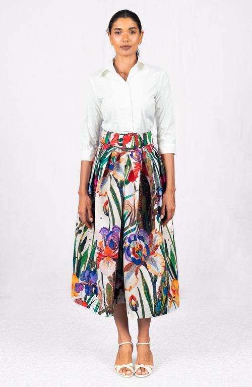 Irene Skirt Midi Length Poliamide Taffta (Ornamental Iris)