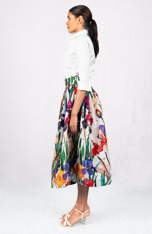 Irene Skirt Midi Length Poliamide Taffta (Ornamental Iris)