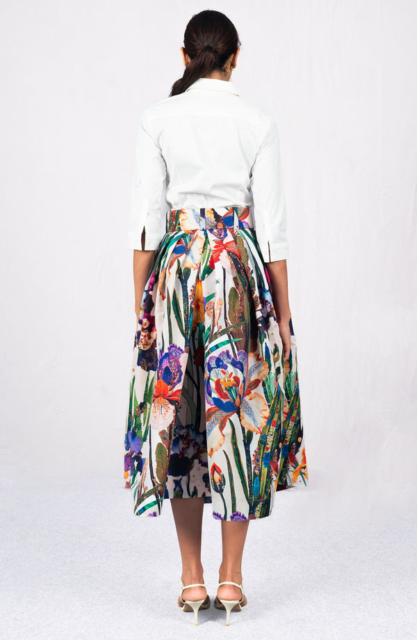 Irene Skirt Midi Length Poliamide Taffta (Ornamental Iris)