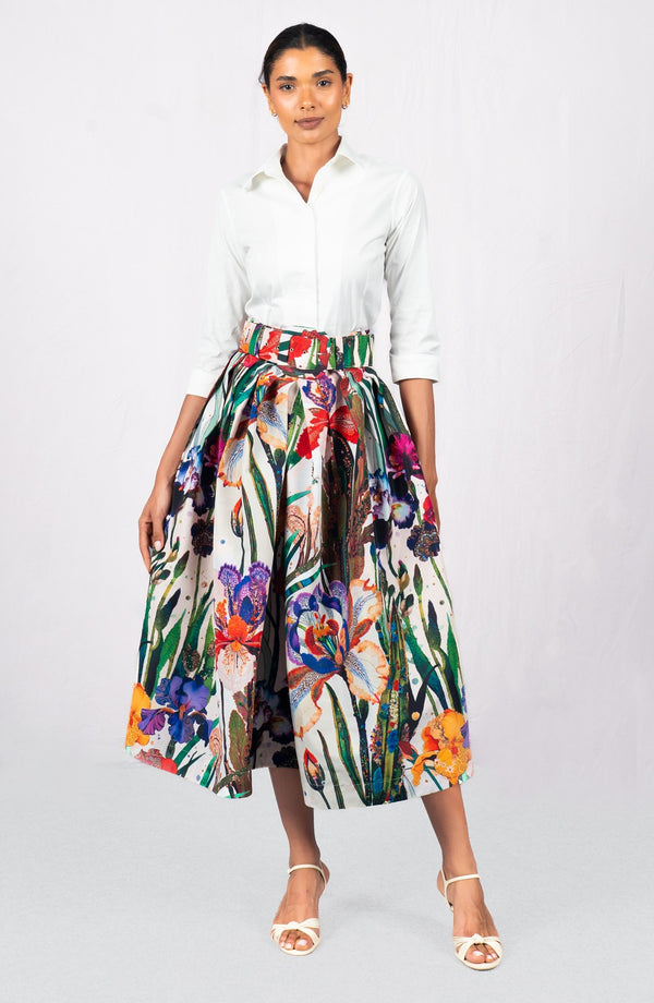 Irene Skirt Midi Length Poliamide Taffta (Ornamental Iris)