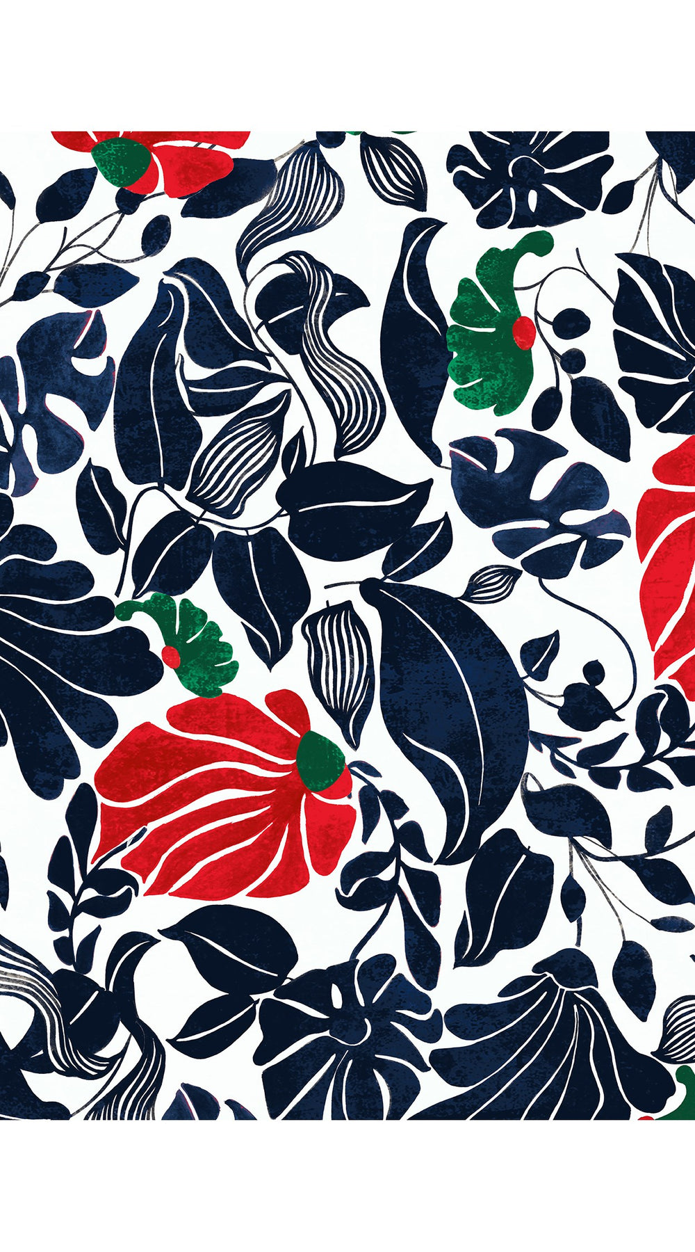 Audrey Dress #1 Shirt Collar 3/4 Sleeve Long Length Cotton Stretch (Pacific Monster Leaves White)