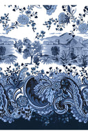 Aster Dress Shirt Collar 3/4 Sleeve Midi Plus Length Cotton Musola (Paisley Estate)