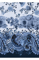 Aster Dress Shirt Collar 3/4 Sleeve Midi Plus Length Cotton Musola (Paisley Estate)