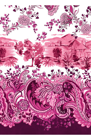 Aster Dress Shirt Collar 3/4 Sleeve Midi Plus Length Cotton Musola (Paisley Estate)