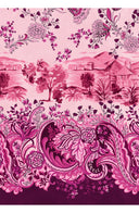 Aster Dress Shirt Collar 3/4 Sleeve Midi Length Cotton Musola (Paisley Estate)