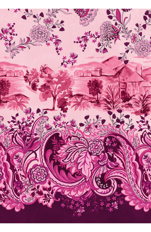 Aster Dress Shirt Collar 3/4 Sleeve Midi Length Cotton Musola (Paisley Estate)