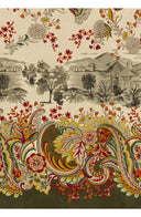 Aster Dress Shirt Collar 3/4 Sleeve Midi Plus Length Cotton Musola (Paisley Estate)