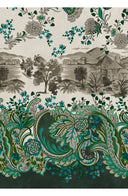Aster Dress Shirt Collar 3/4 Sleeve Midi Plus Length Cotton Musola (Paisley Estate)