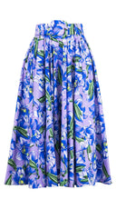 Abelia Skirt Midi Length Cotton Stretch (Paper Lillies Ground)