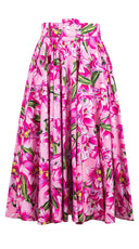 Abelia Skirt Midi Length Cotton Stretch (Paper Lillies Ground)