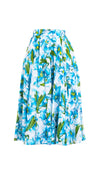 Aster Skirt #1 with Belt Midi Length Cotton Musola (Paper Lillies White)