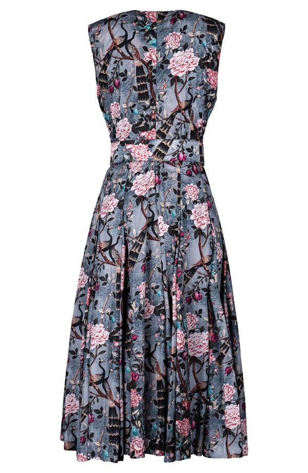 Samantha Dress Crew Neck Sleeveless Midi Length Poliamide Taffta (Paradiso)