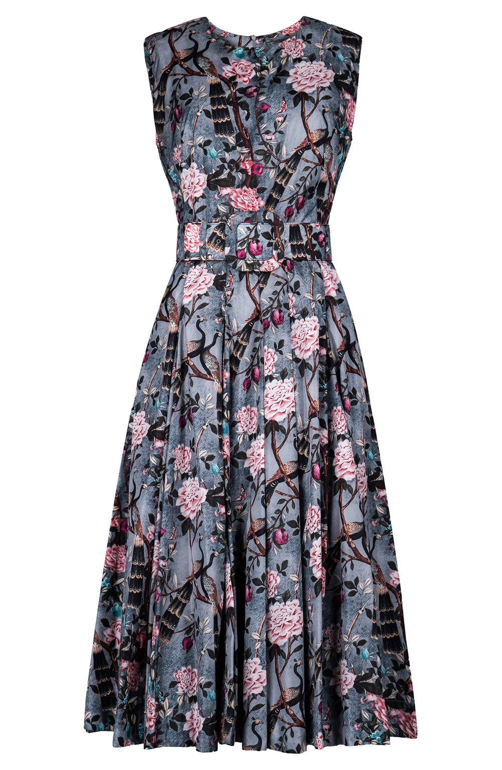 Samantha Dress Crew Neck Sleeveless Midi Length Poliamide Taffta (Paradiso)