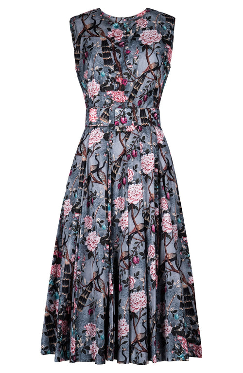 Samantha Dress Crew Neck Sleeveless Midi Length Poliamide Taffta (Paradiso)