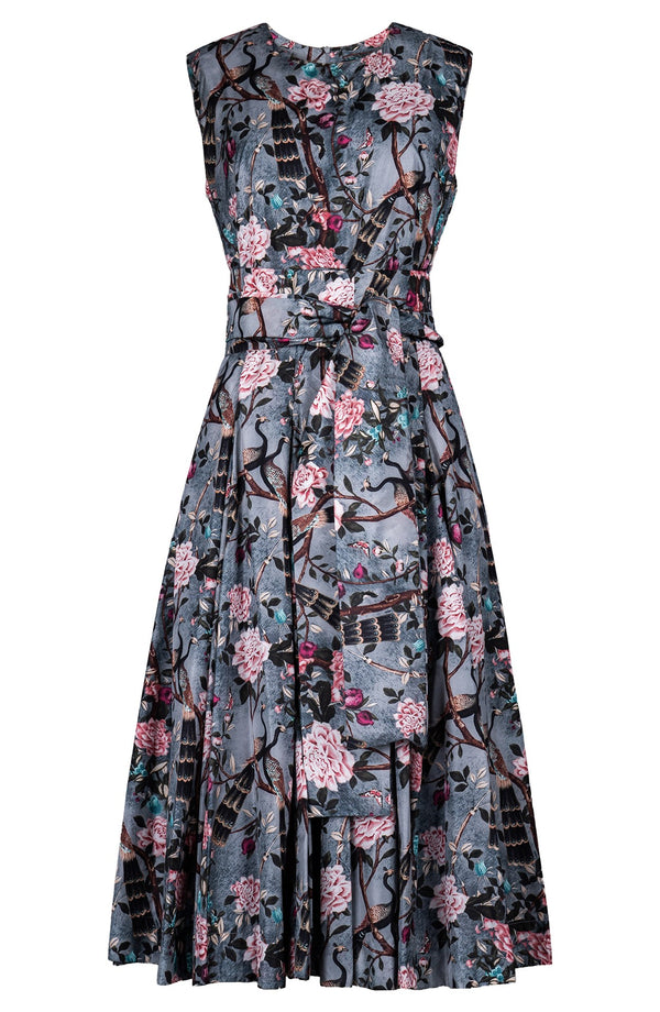 Samantha Dress Crew Neck Sleeveless Midi Length Poliamide Taffta (Paradiso)