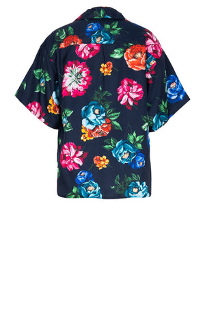 Leah Shirt Silk Twill (Positano Flower Bright)