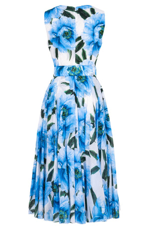 Aster Dress Crew Neck Sleeveless Midi Length Cotton Musola (Pastel Magnolia White)