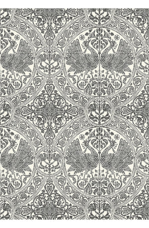 Aster Skirt #1 with Belt Midi Length Cotton Musola (Peacock Toile Pastel)