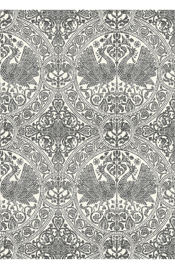 Aster Skirt #1 with Belt Midi Length Cotton Musola (Peacock Toile Pastel)