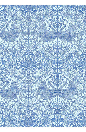 Aster Skirt #1 with Belt Midi Length Cotton Musola (Peacock Toile Pastel)