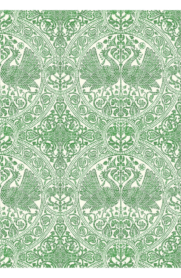 Aster Skirt #1 with Belt Midi Length Cotton Musola (Peacock Toile Pastel)