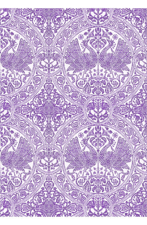 Aster Skirt #1 with Belt Midi Length Cotton Musola (Peacock Toile Pastel)