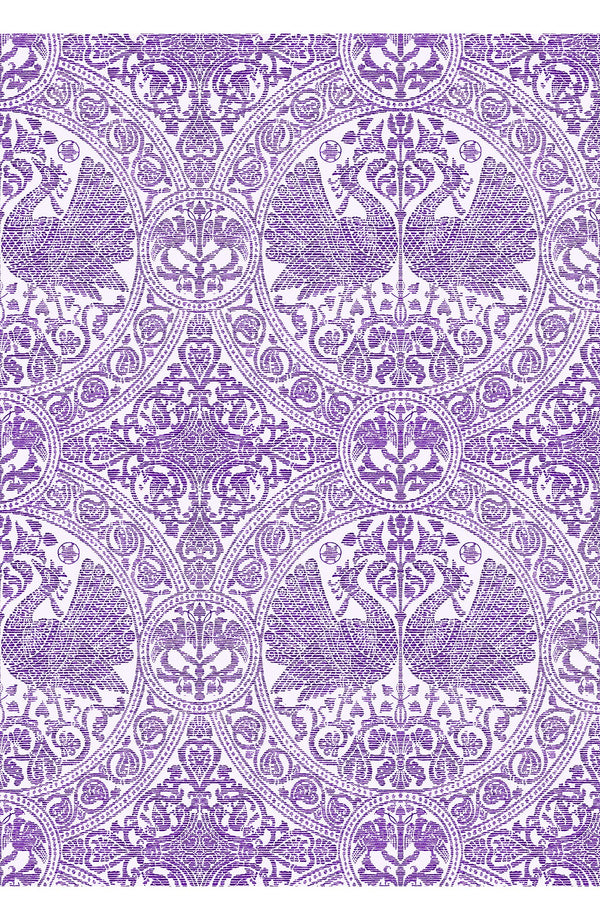 Aster Skirt #1 with Belt Midi Length Cotton Musola (Peacock Toile Pastel)