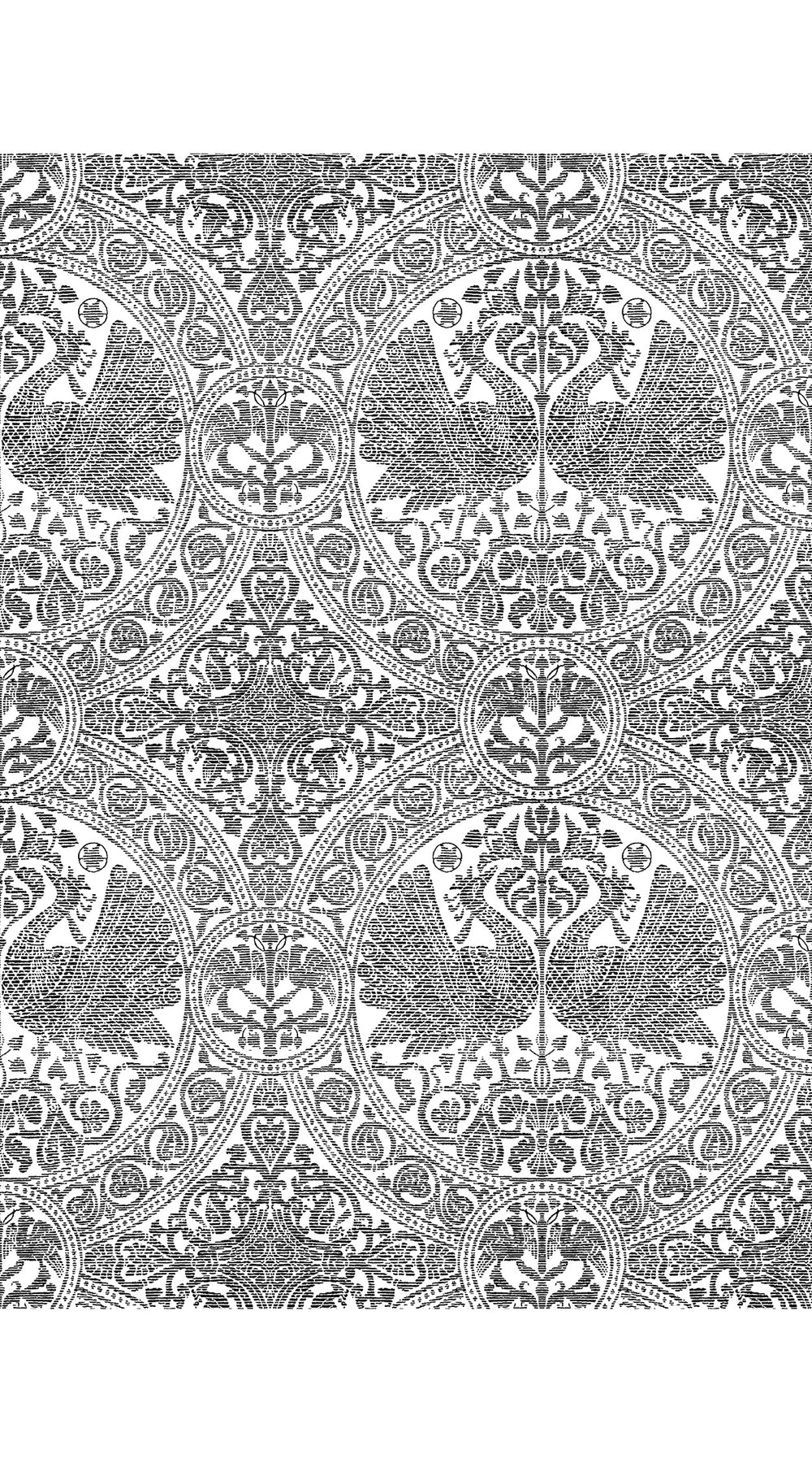 Aster Dress Shirt Collar 3/4 Sleeve Midi Length Cotton Musola (Peacock Toile White)