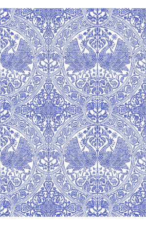 Aster Skirt #1 with Belt Midi Length Cotton Musola (Peacock Toile White)