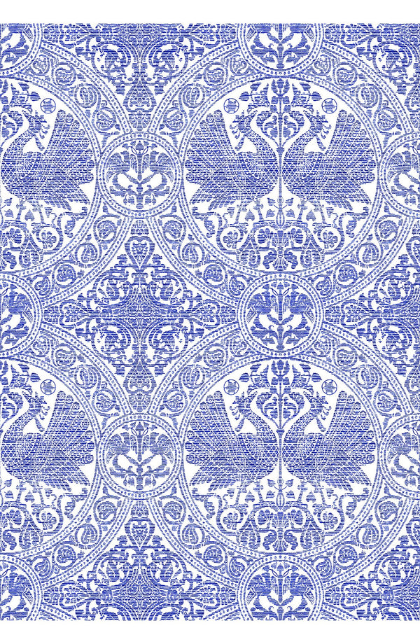 Aster Skirt #1 with Belt Midi Length Cotton Musola (Peacock Toile White)