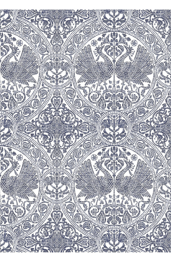 Aster Skirt #1 with Belt Midi Length Cotton Musola (Peacock Toile White)