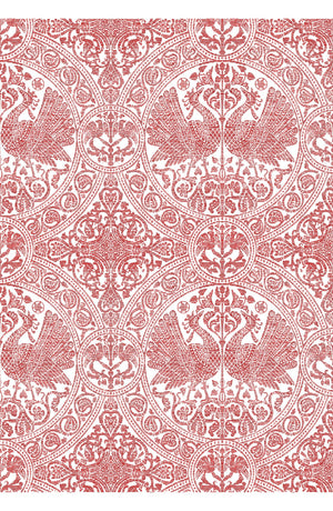 Aster Skirt #1 with Belt Midi Length Cotton Musola (Peacock Toile White)