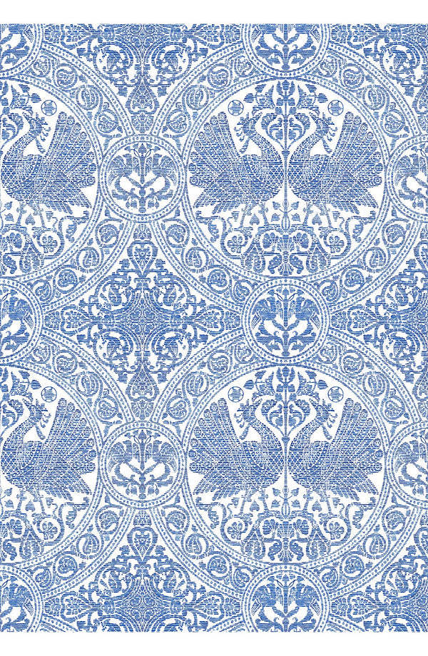 Aster Skirt #1 with Belt Midi Length Cotton Musola (Peacock Toile White)