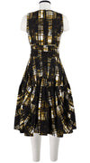 Rose Dress Crew Neck Sleeveless Long Length Cotton Stretch (Pencil Check)