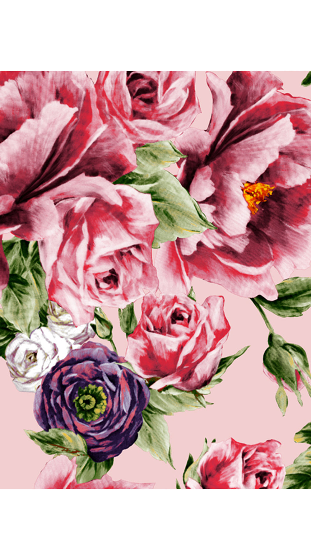 Abel Dress Shirt Collar 3/4 Sleeve Long Length Cotton Stretch (Peony Kimono)