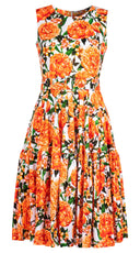 Rose Dress Crew Neck Sleeveless Long Length Cotton Musola (Pink Peony)